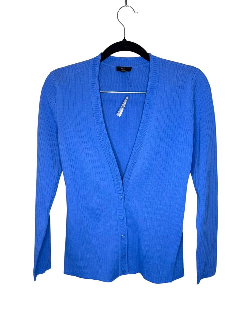 Talbots Women’s Periwinkle Ribbed V-Neck Cardigan Fall NWT